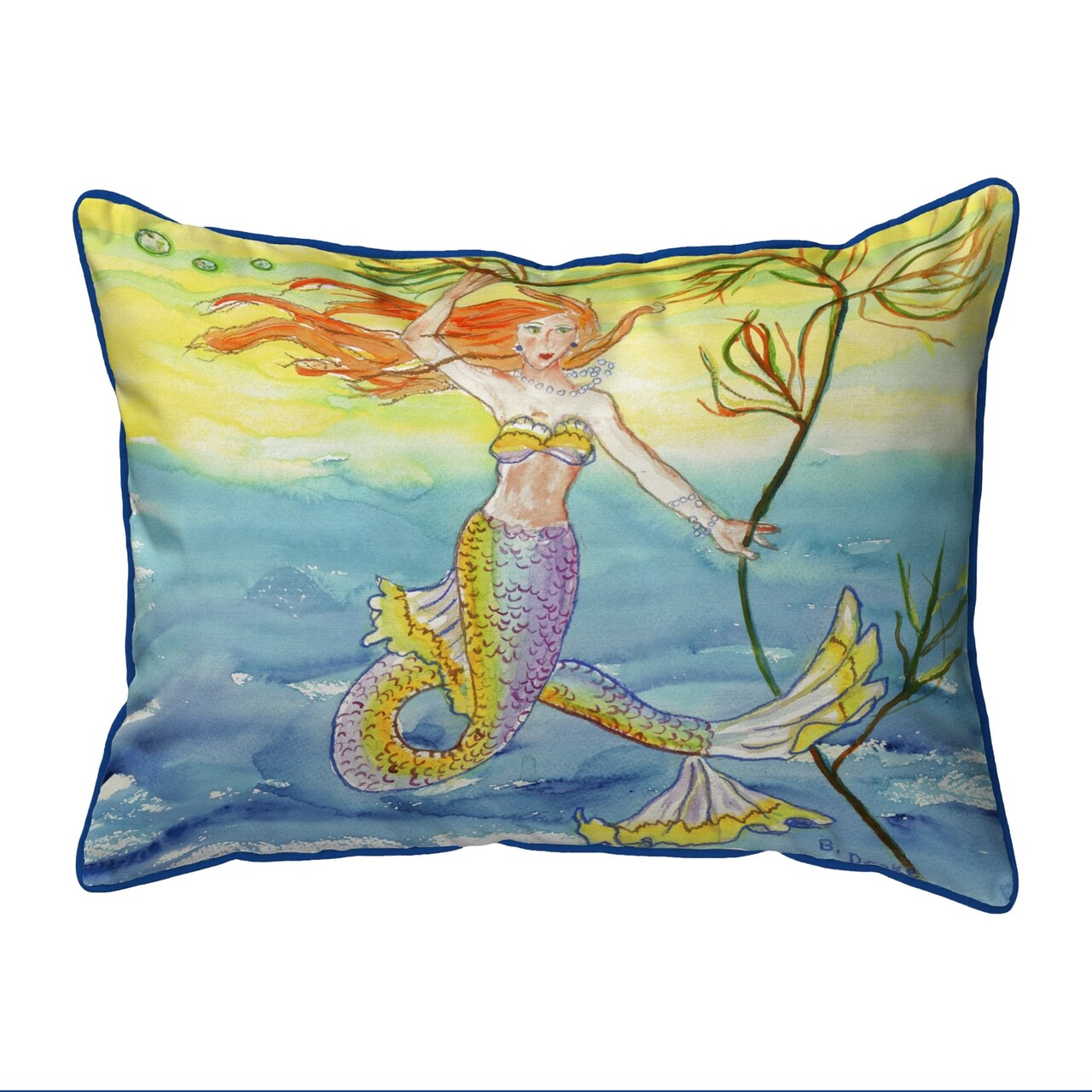 Betsy Drake Betsy's Mermaid Extra Large 20 X 24 Indoor / Outdoor Pillow